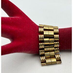 1960s Kreisler .025 Gold Filled Articulated Link Bangle Bracelet Signed